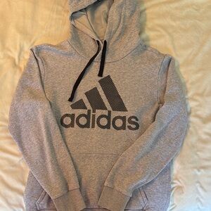 adidas Heather Gray Hoodie with Black Logo